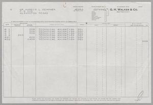 [Account Statement for G. H. Walker & Co., April 1960]