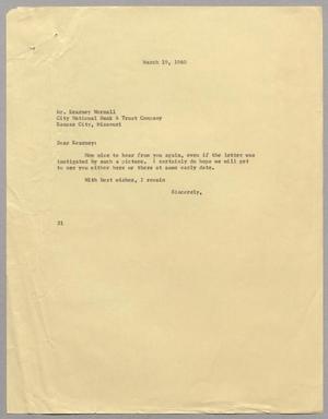 [Letter from Harris L. Kempner to Kearney Wornall, March 19, 1960]