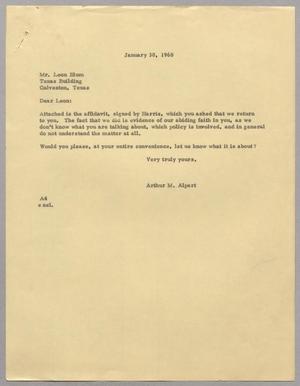 [Letter from Arthur M. Alpert to Leon Blum, January 30, 1960]