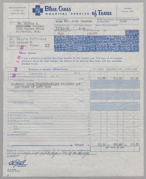 Primary view of object titled '[Invoice for Blue Cross of Texas, January 1960]'.