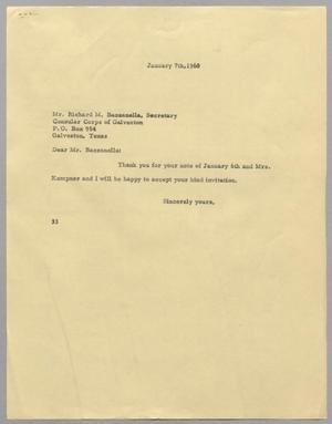 [Letter from Harris L. Kempner to Richard M. Bazzanella, January 7, 1960]