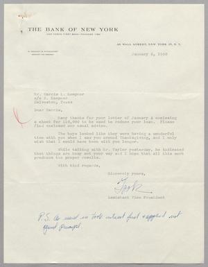 [Letter from W. Kennedy B. "Took" Middendorf to Harris L. Kempner, January 6, 1960]