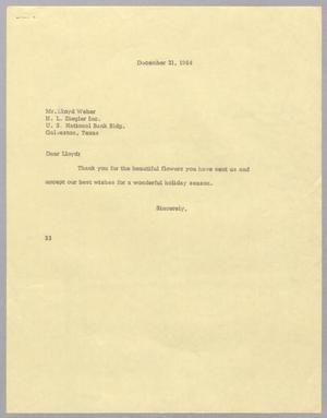 [Letter from Harris Leon Kempner to Lloyd A. Weber, December 21, 1964]