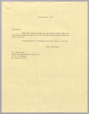 [Letter from Harris L. Kempner to Hugh Jones, December 10, 1964]