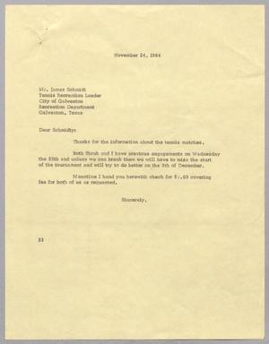 [Letter from Harris L. Kempner to James B. Schmidt, November 24, 1964]