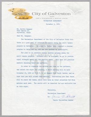 [Letter from James B. Schmidt to Harris L. Kempner, November 9, 1964]