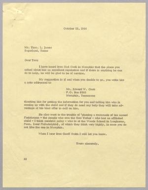 [Letter from Harris L. Kempner to Thomas L. James, October 23, 1964]