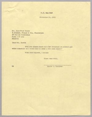 [Letter from Harris L. Kempner to Jean-Paul David, November 30, 1965]