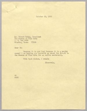 [Letter from Harris Leon Kempner to Edward Rotan, October 22, 1965]
