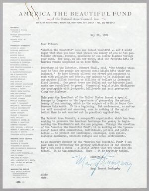 [Letter From Mary Walsh Hemingway on Behalf of the America the Beautiful Fund, May 25, 1965]