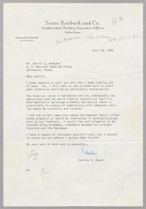[Letter from Charles A. Meyer to Harris L. Kempner, July 29, 1965]
