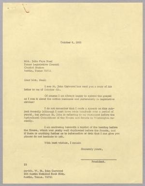[Letter from Harris L. Kempner to Julia Faye Neel, October 6, 1965]