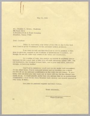 [Letter from Harris L. Kempner to Charles l. Bybee, May 21, 1965]