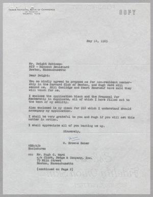 [Letter from W. Browne Baker to Dwight Robinson, May 14, 1965]