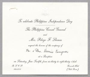 [Invitation From the Philippine Consul General to Mr. and Mrs. Harris L. Kempner]