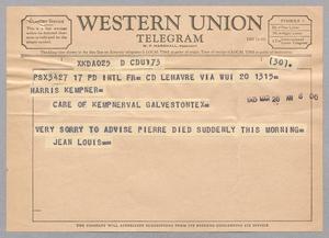[Telegram from Jean Louis to Harris Kempner, March 20. 1965]