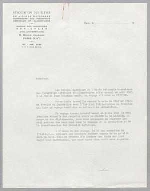 [Letter from the Association Des Eleves, 1965]