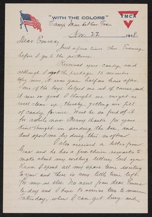 [Letter from Hector Suyker to Emma Riecke - November 22, 1918]