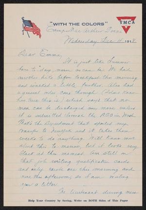 [Letter from Hector Suyker to Emma Riecke - December 4, 1918]