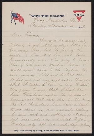 [Letter from Hector Suyker to Emma Riecke - December 19, 1918]