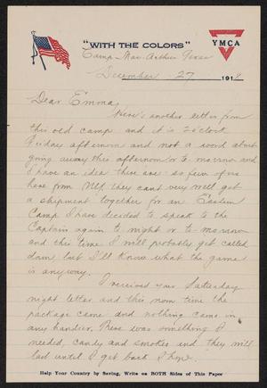 Primary view of object titled '[Letter from Hector Suyker to Emma Riecke - December 27, 1918]'.