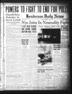 Henderson Daily News (Henderson, Tex.), Vol. 9, No. 152, Ed. 1 Tuesday, September 12, 1939