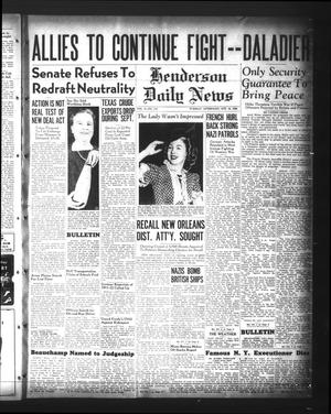 Henderson Daily News (Henderson, Tex.), Vol. 9, No. 176, Ed. 1 Tuesday, October 10, 1939