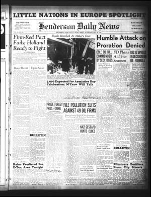 Henderson Daily News (Henderson, Tex.), Vol. 9, No. 203, Ed. 1 Friday, November 10, 1939