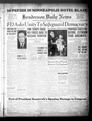 Henderson Daily News (Henderson, Tex.), Vol. 9, No. 248, Ed. 1 Wednesday, January 3, 1940
