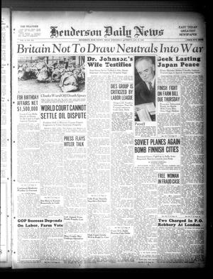 Henderson Daily News (Henderson, Tex.), Vol. 9, No. 272, Ed. 1 Wednesday, January 31, 1940