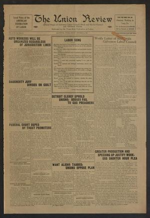 Primary view of object titled 'The Union Review (Galveston, Tex.), Vol. 8, No. 24, Ed. 1 Friday, October 22, 1926'.