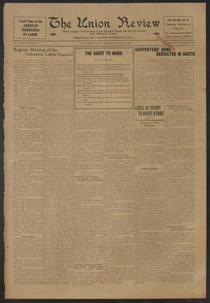 Primary view of object titled 'The Union Review (Galveston, Tex.), Vol. 10, No. 22, Ed. 1 Friday, October 12, 1928'.