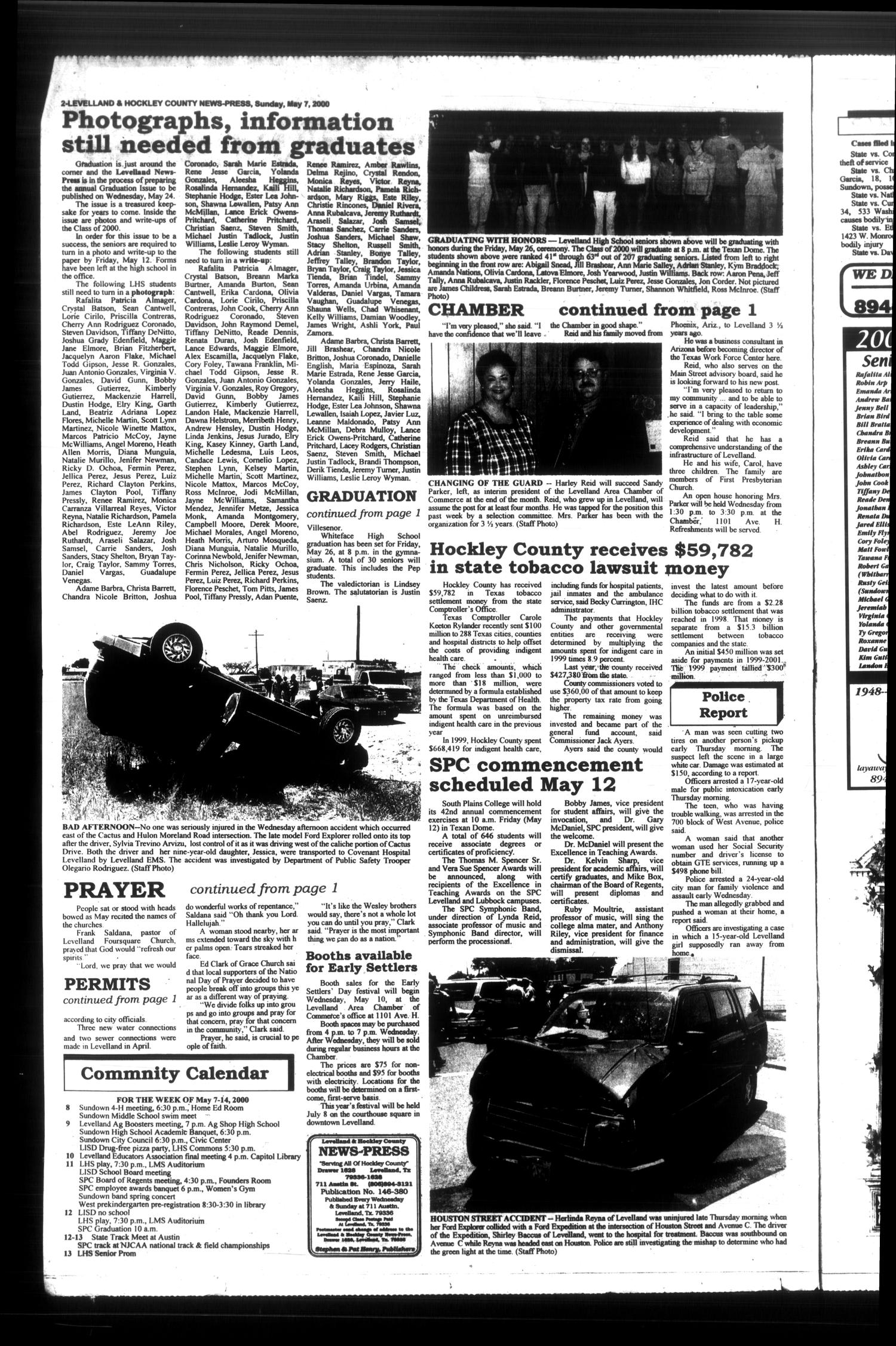 Levelland and Hockley County News-Press (Levelland, Tex.), Vol. 21, No. 11, Ed. 1 Sunday, May 7, 2000
                                                
                                                    [Sequence #]: 2 of 24
                                                