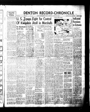 Denton Record-Chronicle (Denton, Tex.), Vol. 41, No. 147, Ed. 1 Wednesday, February 2, 1944