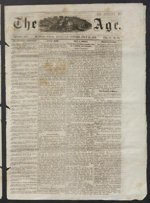 Primary view of object titled 'The Age. (Houston, Tex.), Vol. 5, No. 24, Ed. 1 Thursday, July 15, 1875'.