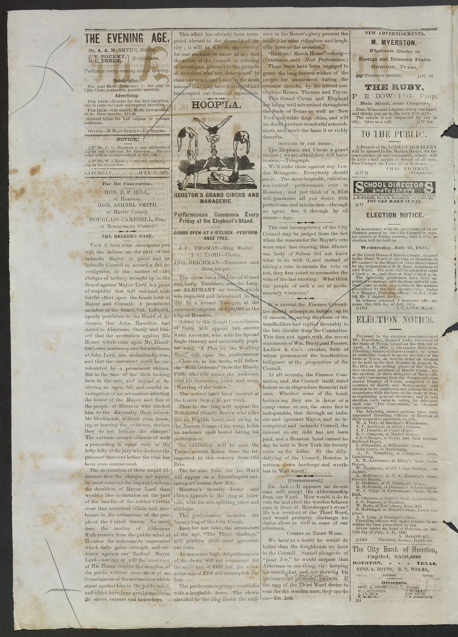 The Age. (Houston, Tex.), Vol. 5, No. 26, Ed. 1 Saturday, July 17, 1875
                                                
                                                    [Sequence #]: 2 of 4
                                                