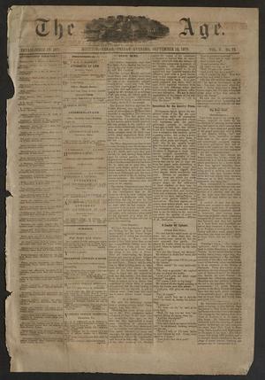 Primary view of object titled 'The Age. (Houston, Tex.), Vol. 5, No. 73, Ed. 1 Friday, September 10, 1875'.