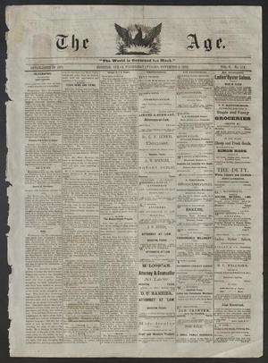 Primary view of object titled 'The Age. (Houston, Tex.), Vol. 5, No. 114, Ed. 1 Wednesday, November 3, 1875'.