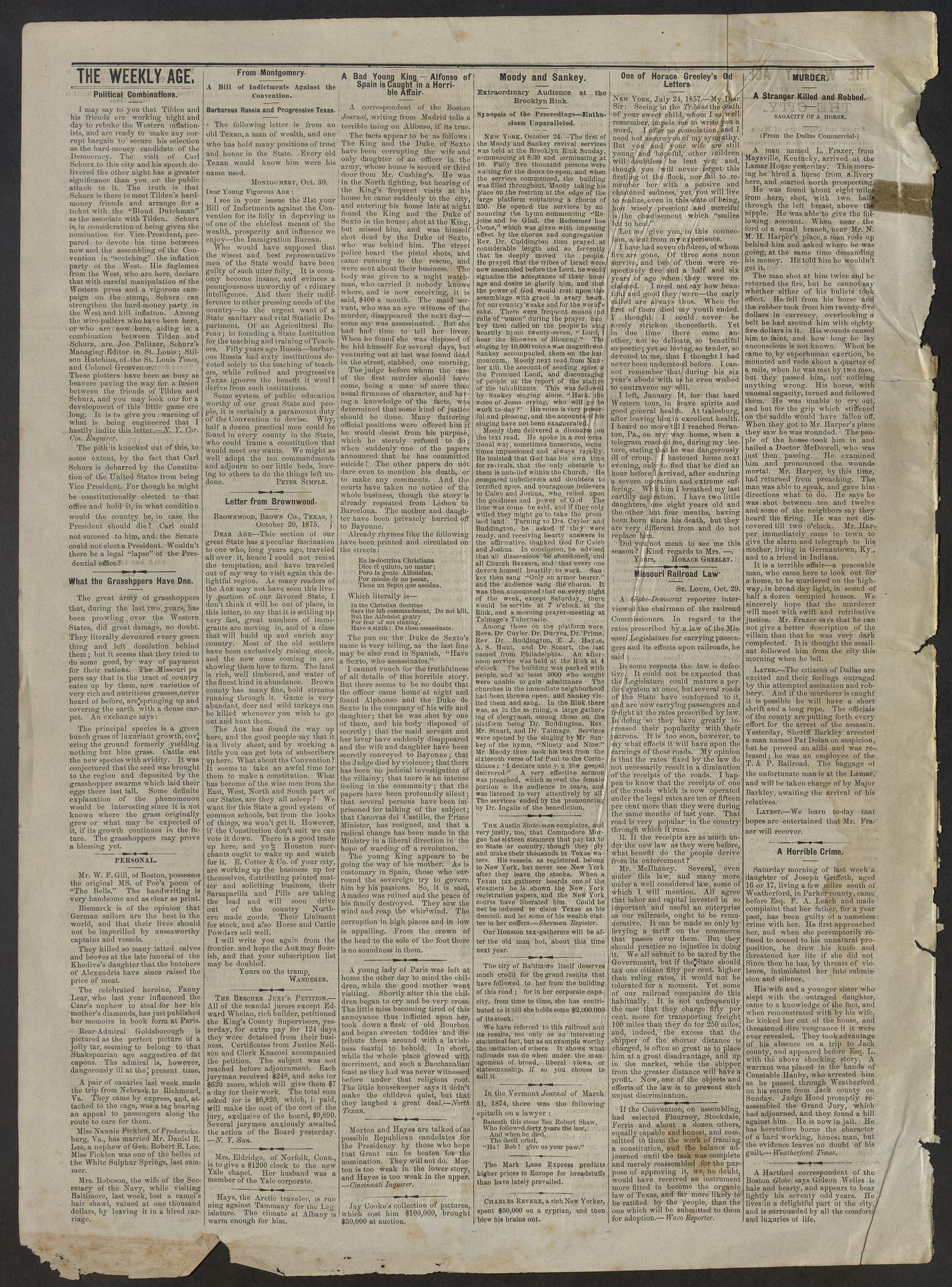 The Age. (Houston, Tex.), Vol. 5, No. 112, Ed. 1 Friday, November 5, 1875
                                                
                                                    [Sequence #]: 4 of 4
                                                