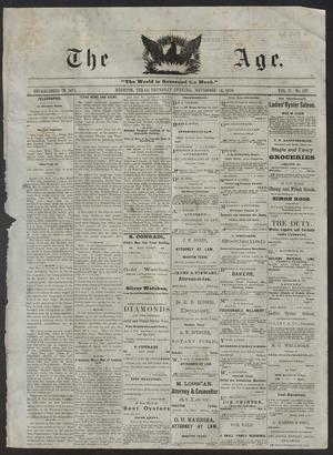 Primary view of object titled 'The Age. (Houston, Tex.), Vol. 5, No. 127, Ed. 1 Thursday, November 18, 1875'.
