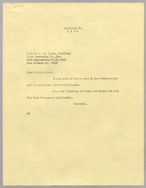 [Letter from Harris L. Kempner to W. M. Ayers, December 20, 1966]