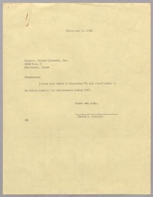 [Letter from Harris L. Kempner to Moore-Climatic, Inc., December 15, 1966]