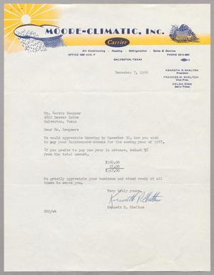 [Letter from Kenneth R. Shelton to Harris L. Kempner, December 7, 1966]
