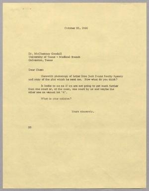 [Letter from Harris L. Kempner to McChesney Goodall, October 25, 1966]