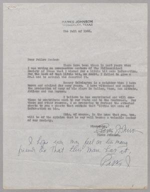 [Letter from Parks Johnson, 1966]