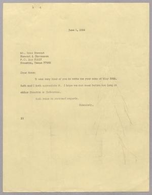 [Letter from Harris L. Kempner to Ross Stewart, June 1, 1966]