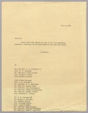 [Letter from Harris L. Kempner, May 3, 1966]