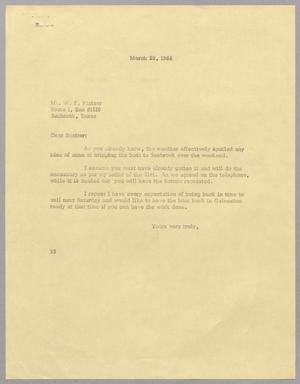 [Letter from Harris L. Kempner to W. F. Platzer, March 28, 1966]