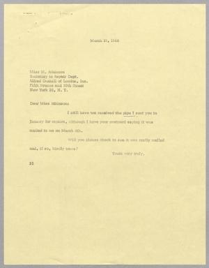[Letter from Harris L. Kempner to Alfred Dunhill of London, Inc., March 19, 1966]