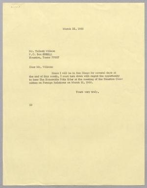 [Letter from Harris L. Kempner to Talbott Wilson, March 22, 1966]
